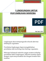 Faktor Lingkungan Untuk Pertumbuhan Mikroba: Rezi Apri, M.Si