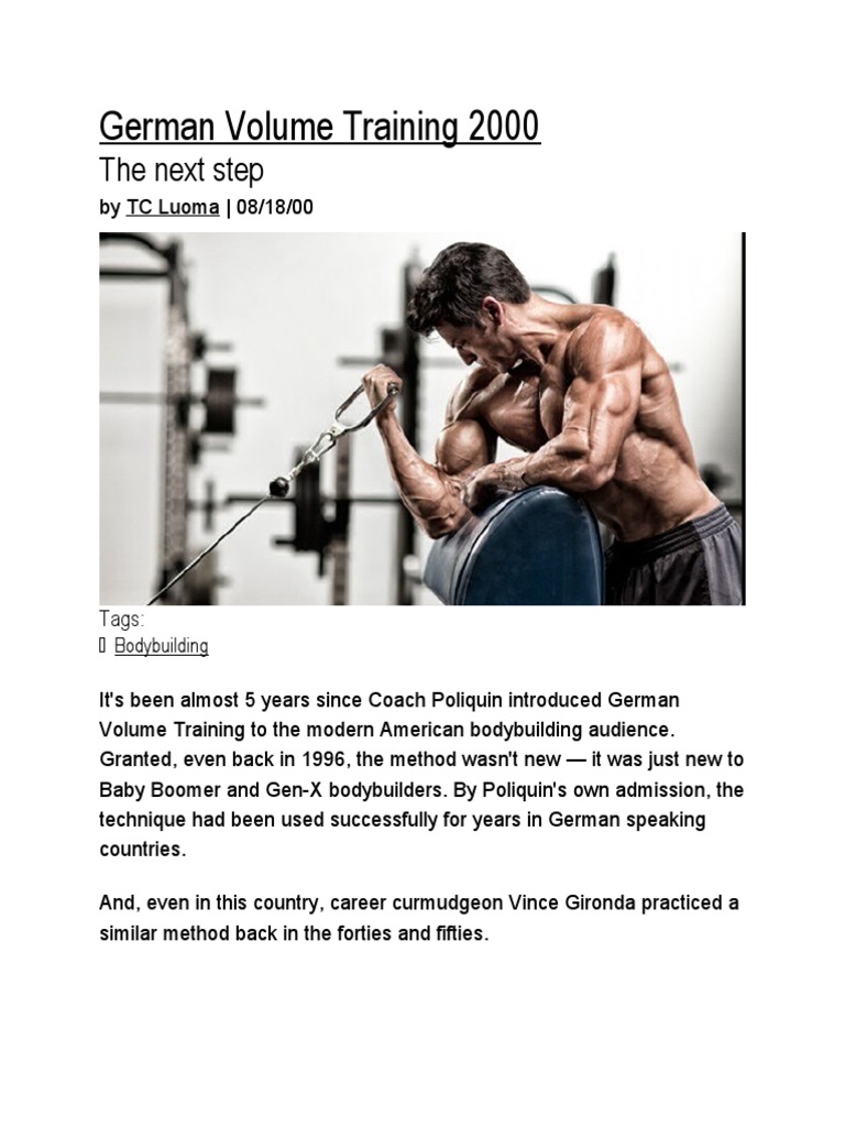Enhanced German Volume Training Guide | PDF | Musculoskeletal System ...