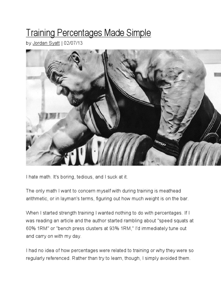 Training Percentages Made Simple PDF Strength Training Recreation