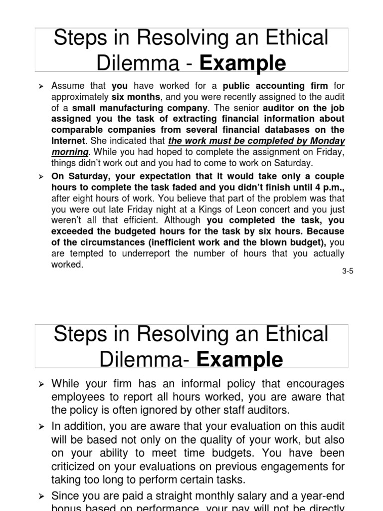 Ethical Dilemma Resolution Steps | PDF | Certified Public Accountant ...