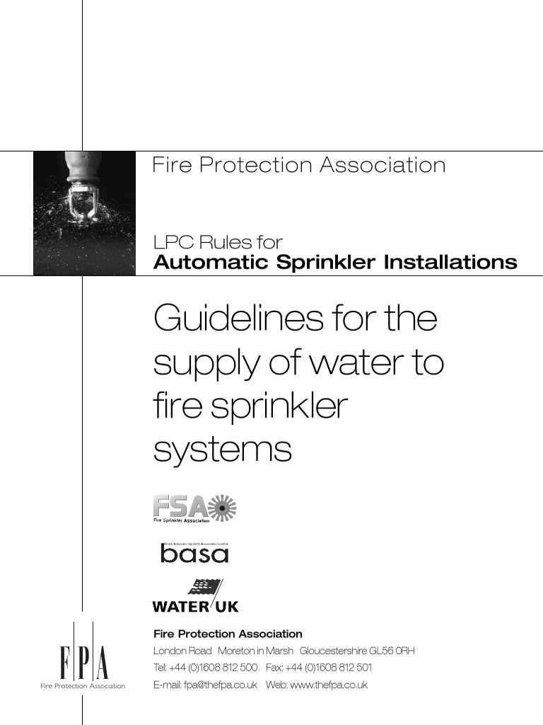 Water Supply Guidelines for Sprinklers | PDF | Fire Sprinkler System ...