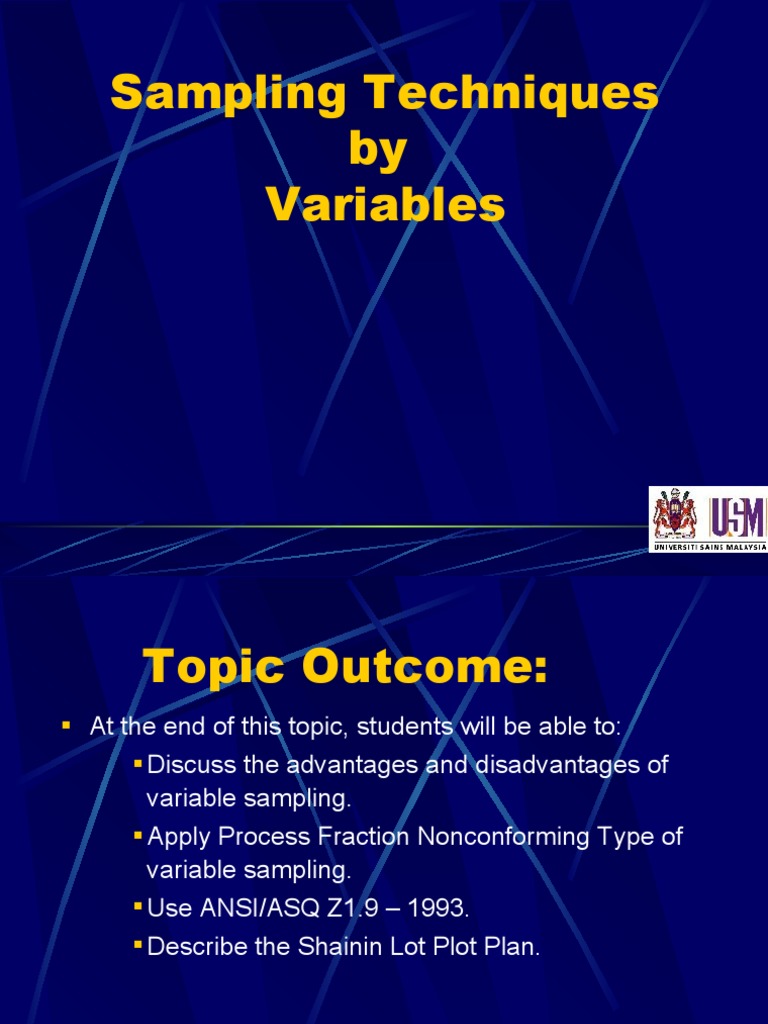 14 Variable Sampling Plan