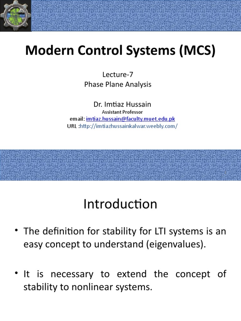 Phase Plane Analysis in Control Systems | PDF | Nonlinear System ...