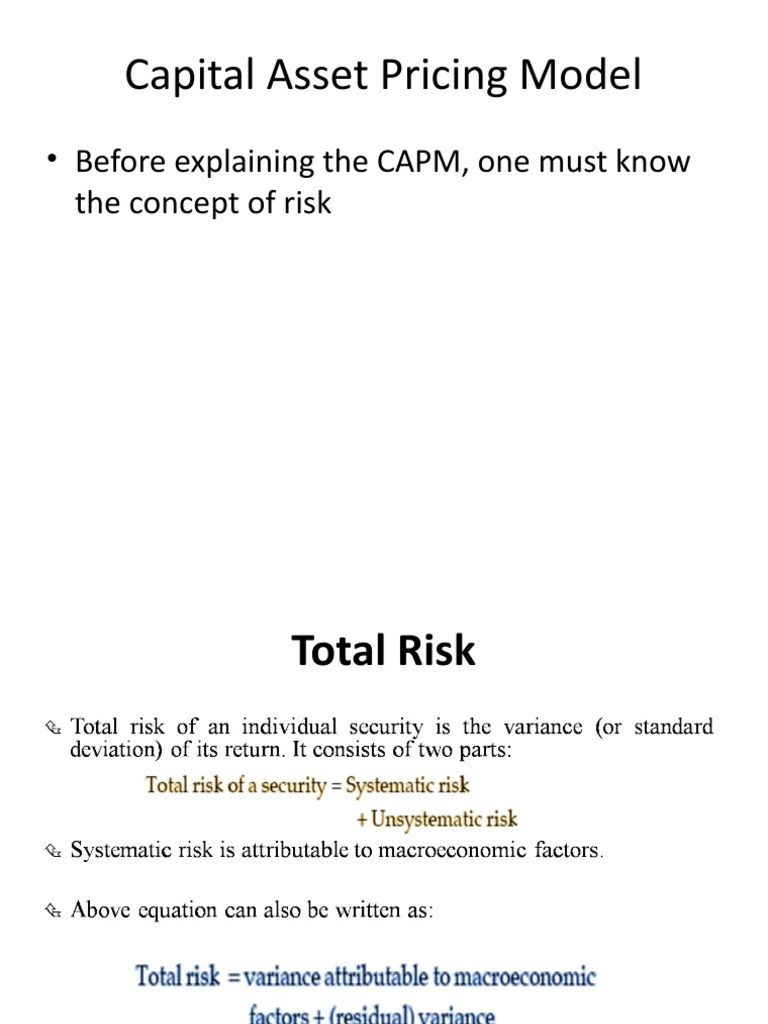 Capital Asset Pricing Model | PDF | Capital Asset Pricing Model | Beta ...