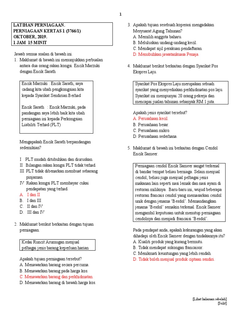 Soalan Perniagaan Tingkatan 4 Kertas 2 Contoh Soalan Kbat Sejarah