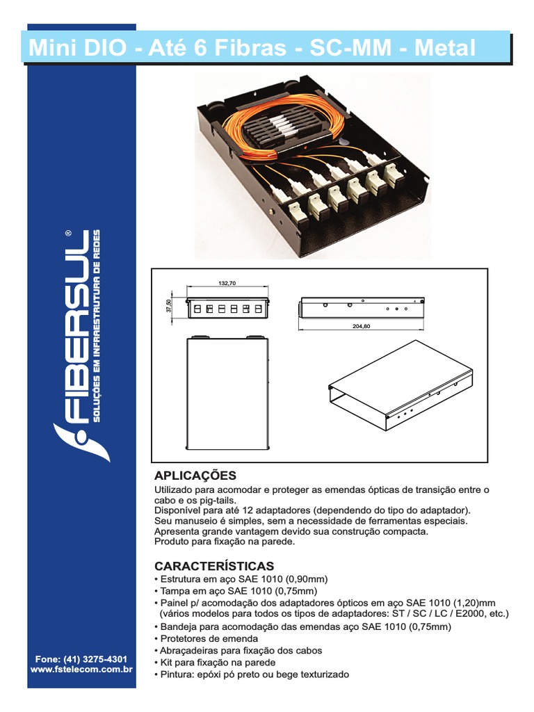 Mini-DIO 06 Fibras - SC-MM - Metal PDF | PDF