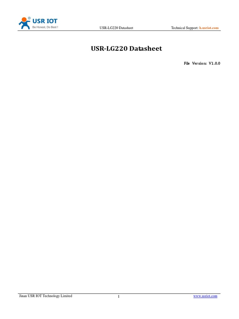 USR-LG220 Datasheet Technical Support | PDF | Wi Fi | Wide Area Network