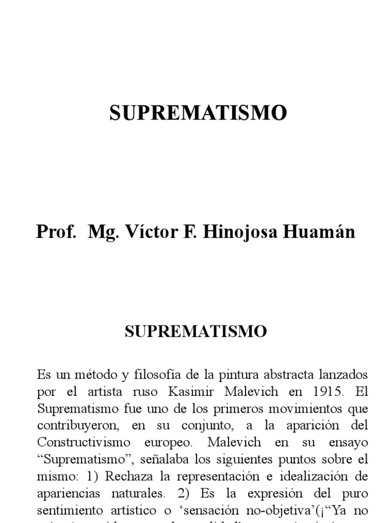 Suprematismo: Arte Abstracto de Malevich | PDF | Arte abstracto | Modernismo, image size:768x1024