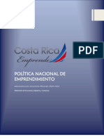Política Nacional de Emprendedurismo en Costa Rica
