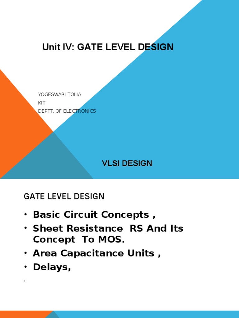 Gate Level Design in VLSI Systems | PDF | Mosfet | Field Effect Transistor