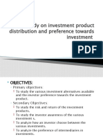 A Study On Investment Product Distribution and Preference Towards Investment