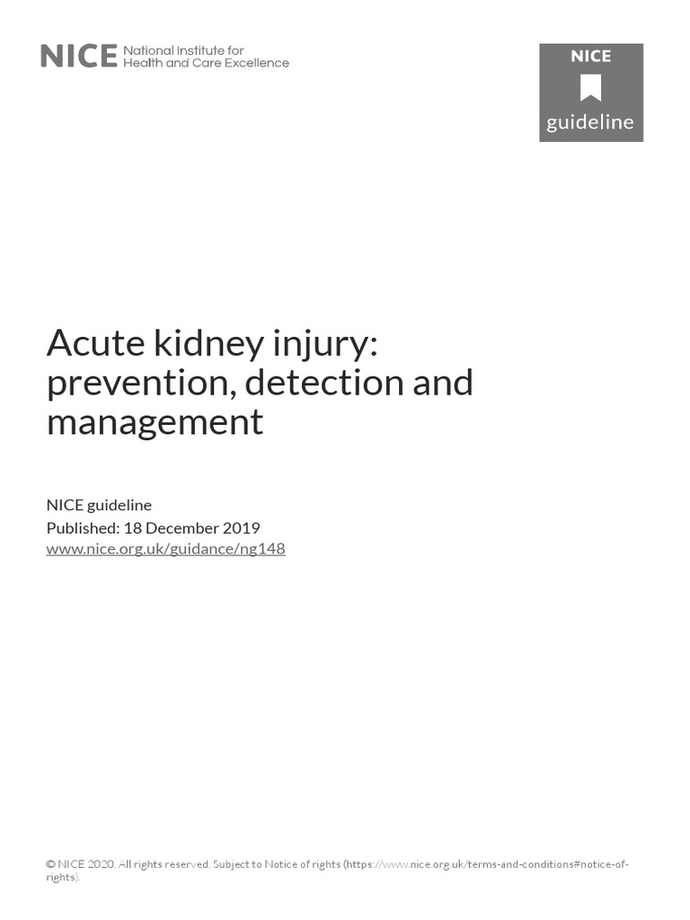Acute Kidney Injury Prevention Detection and Management PDF ...