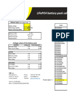 The Best Suitable Lifepo4 Cells Values Input: (Fill in Yellow Fields)