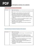 Factors Affecting Resistance of Conductor Physics Experiment