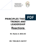 Principles Theories Trends and Leadership: Reactions