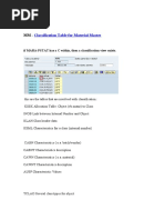 MM - Classification Table For Material Master