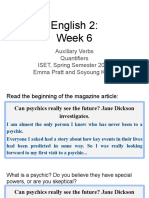 English 2 Week 6 (2019) - Auxiliary Verbs, Quantifiers