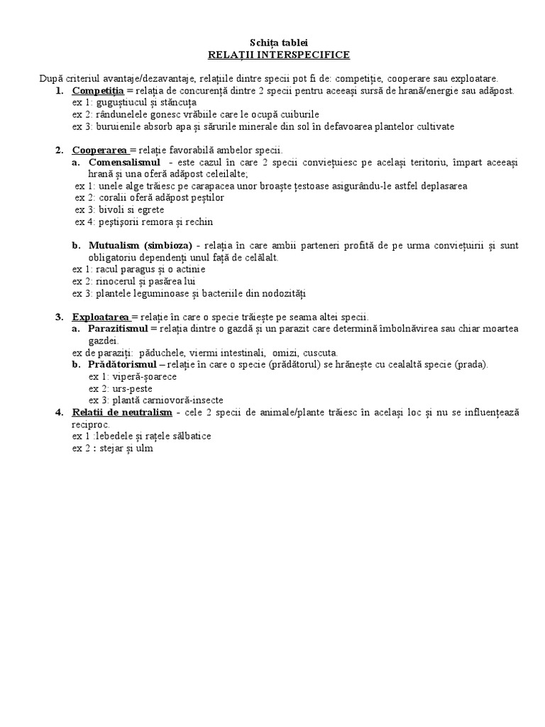 Relatii Interspecifice | PDF