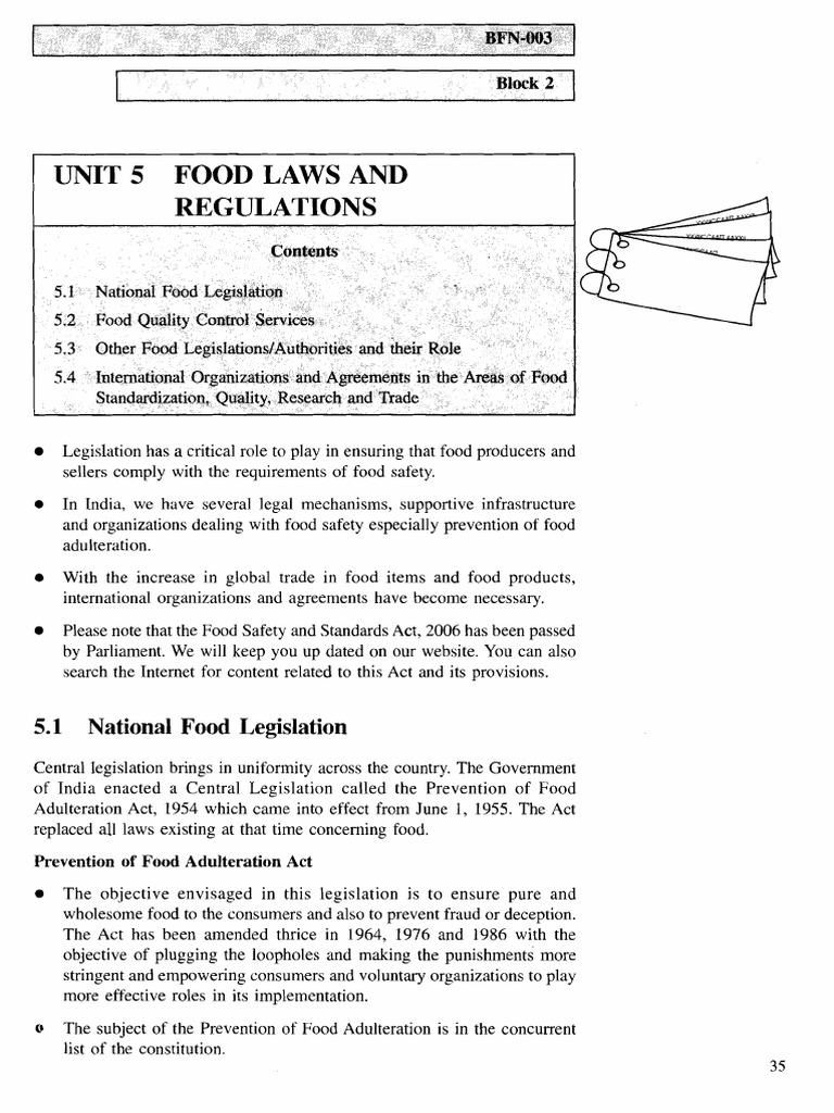 Pfa-Short Notes PDF | PDF | Food Safety | Foods