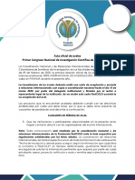 1.Acta Primer Congreso Nacional de Investigación Científica de ISAE -PANAMÁ