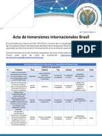 Acta para Inmersiones Internacionales Brasil - Cientifica