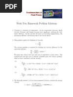 Week Two Homework Problem Solutions: Fundamentals of ! Fluid Power