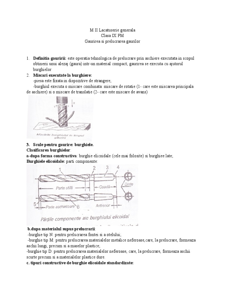 Gaurirea Si Prelucrarea Gaurilor | PDF