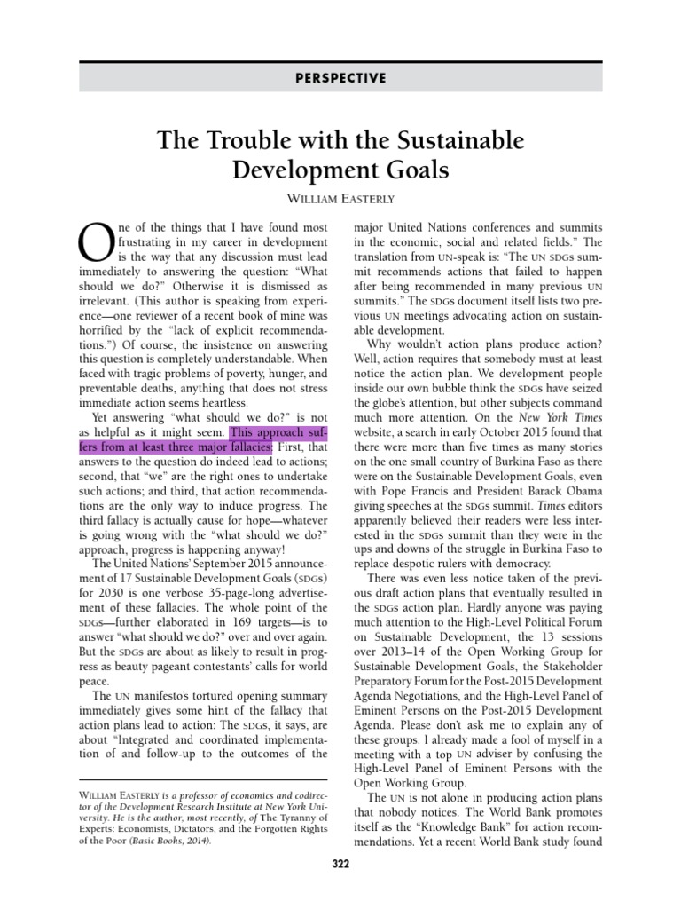 The Trouble With The Sustainable Development Goals | PDF | Millennium ...