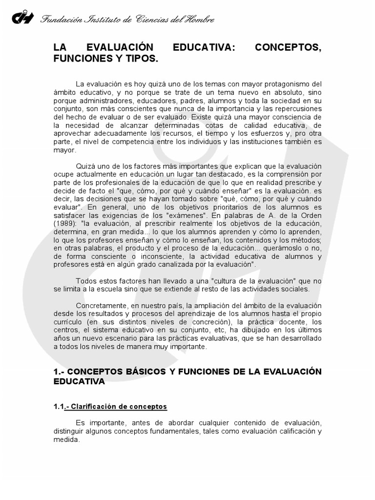 La Evaluacion Educativa PDF | PDF | Evaluación | Maestros