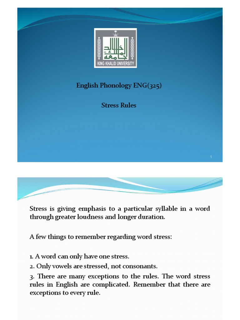 Word Stress Rules PDF | PDF