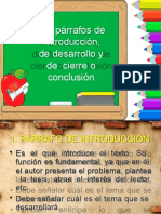 El Parrafo Introduccion Desarrollo y Conclusion