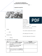 English Test (Remedial) Prepositional Phrase and Finite/Non Finite Name: Score: Class