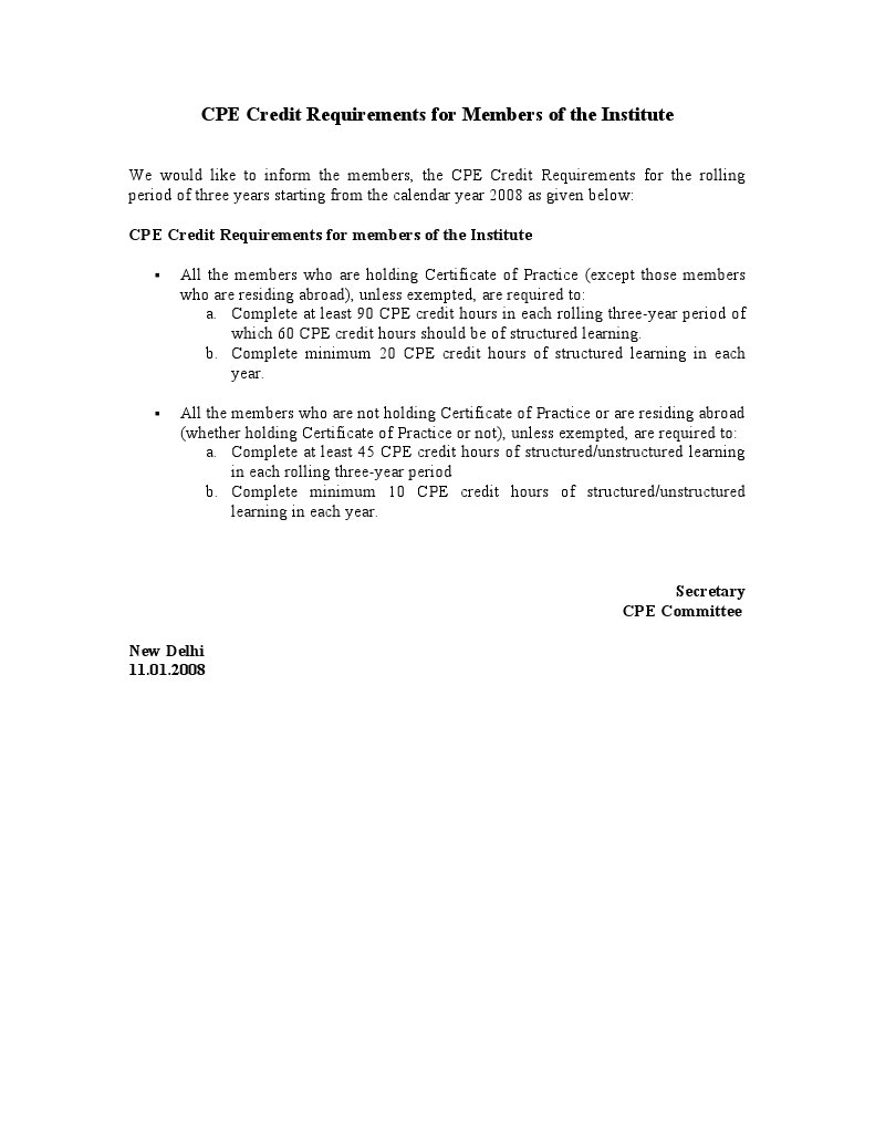 CPE Credit Requirements for Members | PDF