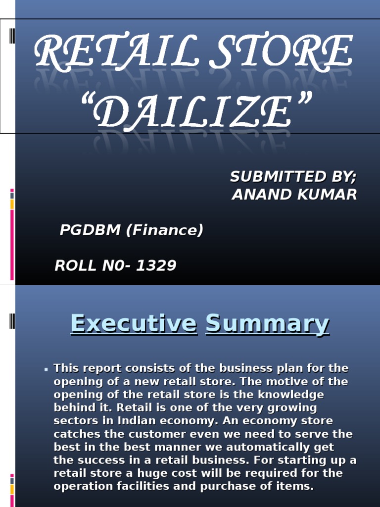 Retail Store Business Plan for Dailize | PDF | Pricing | Retail
