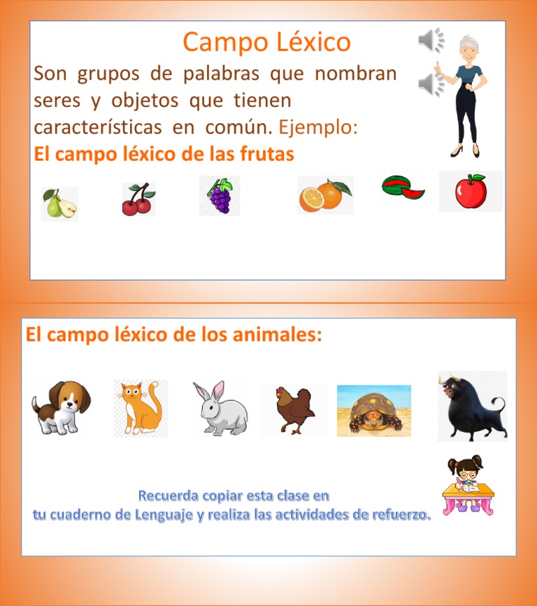 Ejemplos de Campos Léxicos para Niños | PDF | Artes del Lenguaje y ...