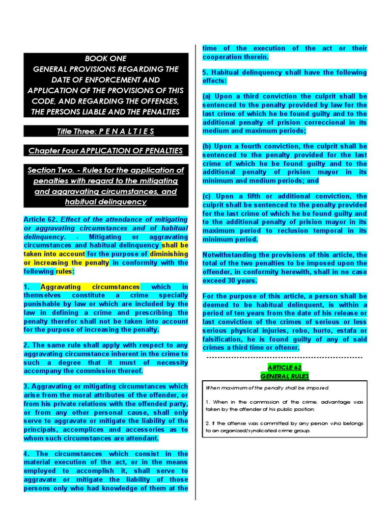 Habitual Delinquency and Penalties | PDF | Murder | Crime & Violence