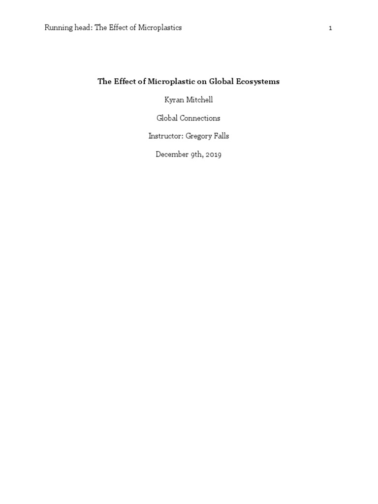 Impact of Microplastics on Ecosystems | PDF | Pollution | Natural ...