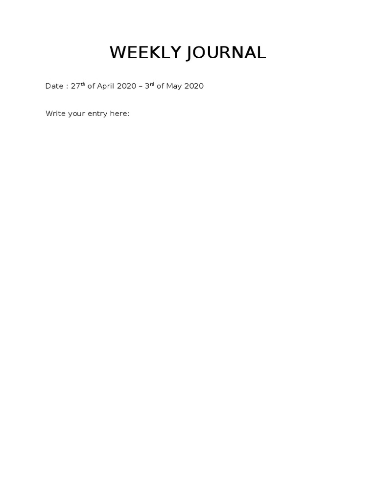 Weekly Journal | PDF