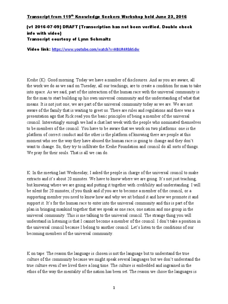 119th KSW Transcript EN Draft v1 | PDF | Matter | Soul
