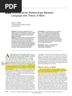 Developmental Relationships Between Language Anf Theory of Mind