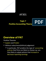 AF301 Unit 7 Positive Accounting Theory