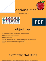 Ed 231 - Exceptionalities