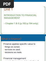 Unit 1 (Overview of Financial Management)