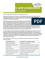 Analysis and Evaluation PDF