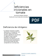 Deficiencias nutricionales en tomate