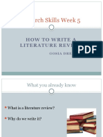 Research Skills Week 5: How To Write A Literature Review