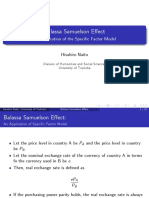 Balassa Samuelson E Ect: An Application of The Speci C Factor Model