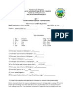 Quiz in Measurement and Thier Equivalent