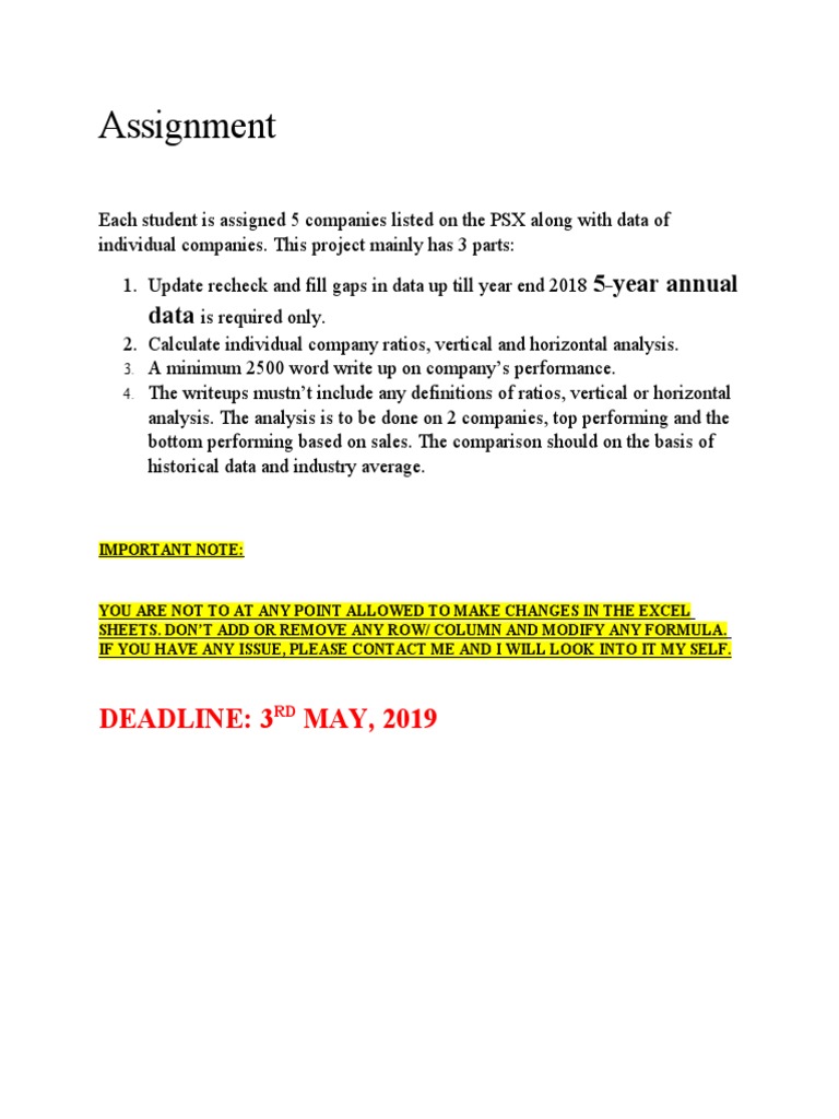 PSX Company Analysis Project Guidelines | PDF | Business