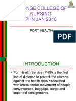 Mukinge College of Nursing PHN JAN 2018: Port Health